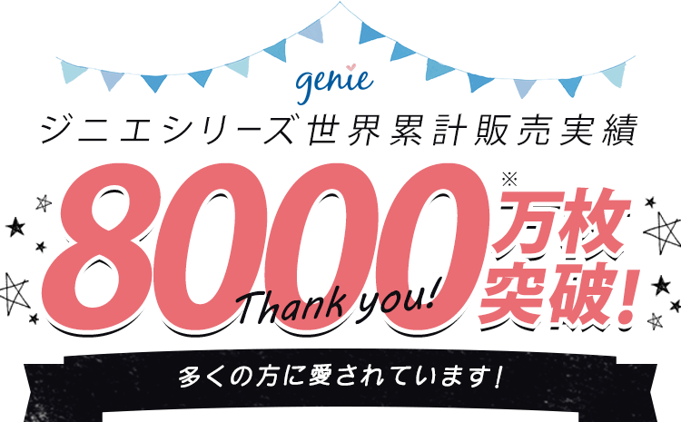 ジニエシリーズ世界累計販売実績 Thank you!8000万枚突破!多くの方に愛されています!